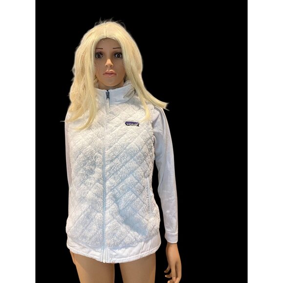 PATAGONIA Women's S Los Gatos Reversible Hooded Fleece Vest White - Picture 11 of 17